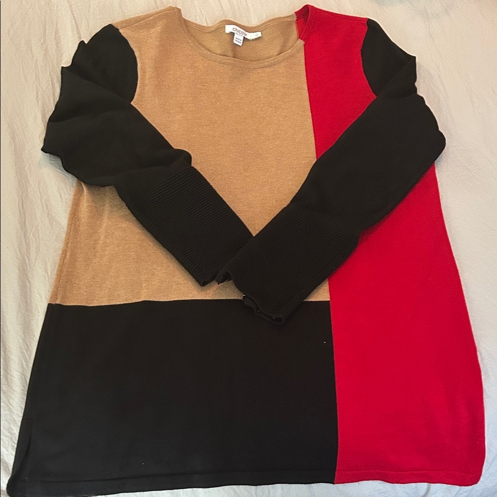 Chico's Color block Classic sweater